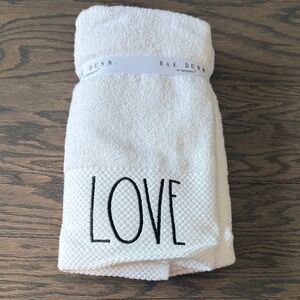 Rae Dunn Cream 'Love' Hand Towel